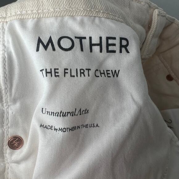 MOTHER The Flirt Chew Unnatural Acts Cream Straight Jeans Size 26 - Picture 4 of 9